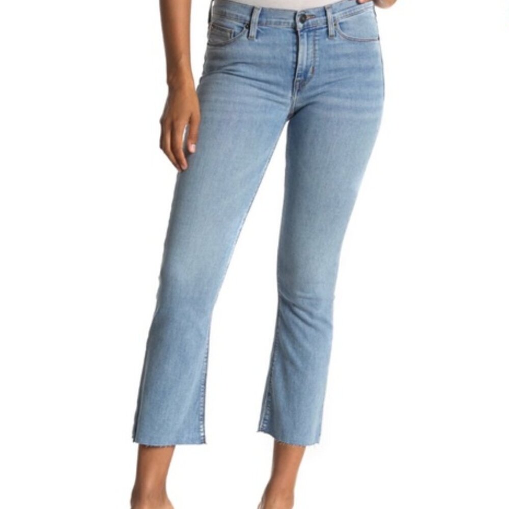 HUDSON JEANS - Love Mid-Rise Cropped Light Wash Boot Cut Denim Jeans - Size 25